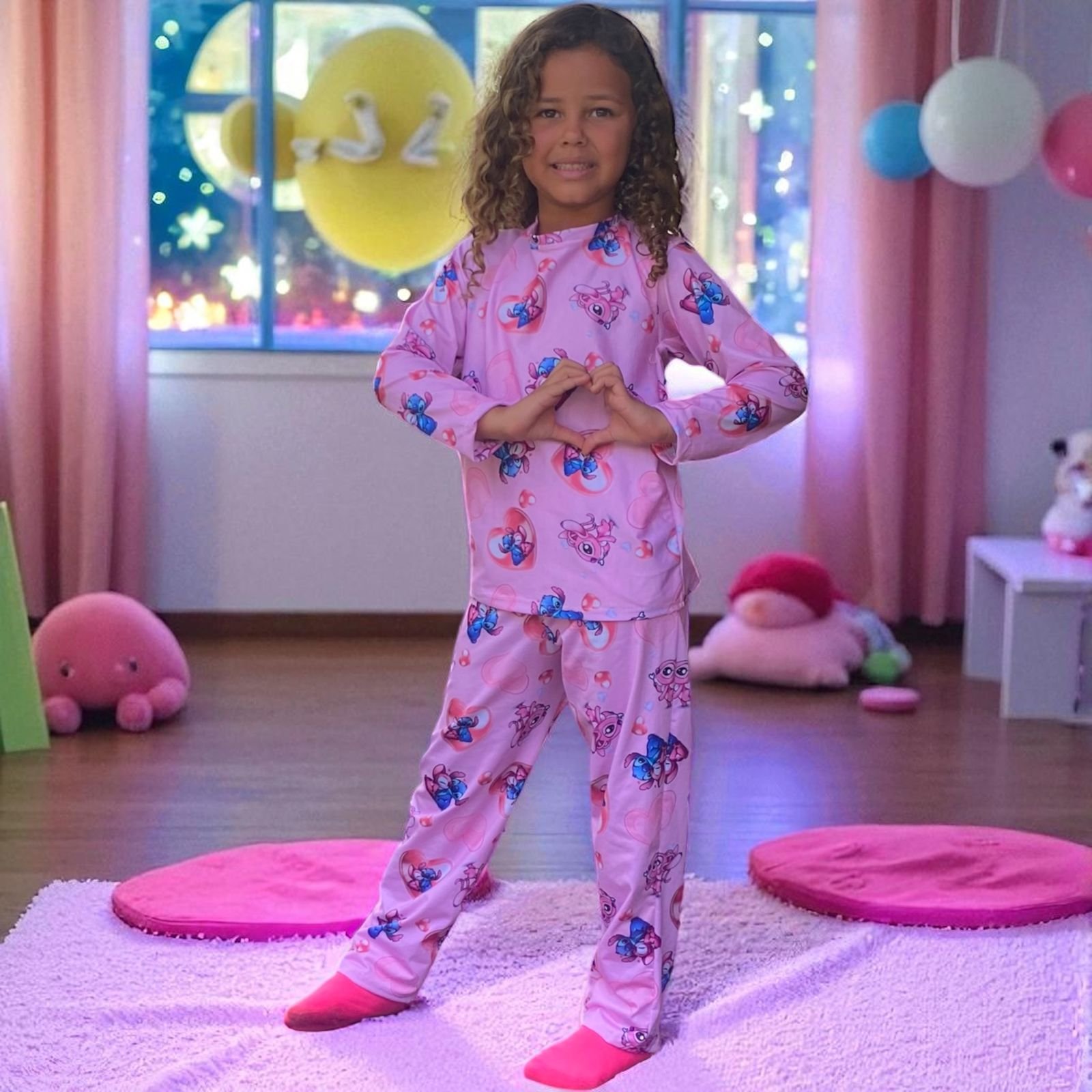 Imagem do WhatsApp de 2025-10-14 à(s) 22.51.19_f69cf81d Pijama Infantil Feminino - Stitch Rosa - Imagem 1